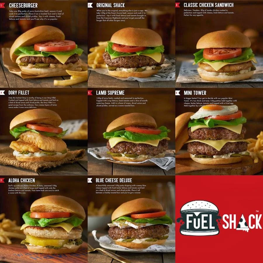 Fuel Shack Burger Menu