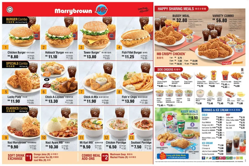 Marrybrown Menu Malaysia